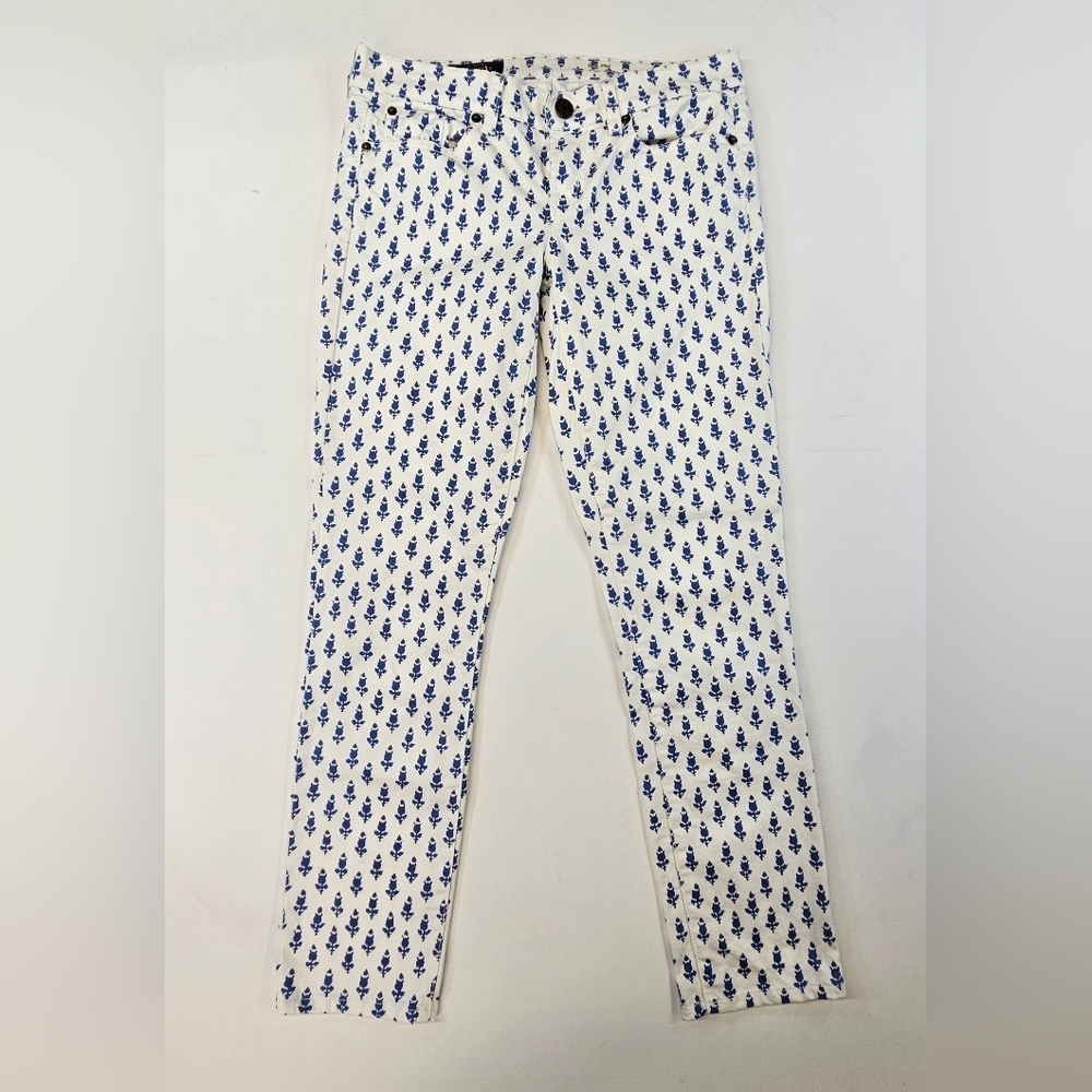 J.Crew Toothpick Jeans Sz 30 Waist Low Rise Fit Stretch Skinny Fit Cotton Aop